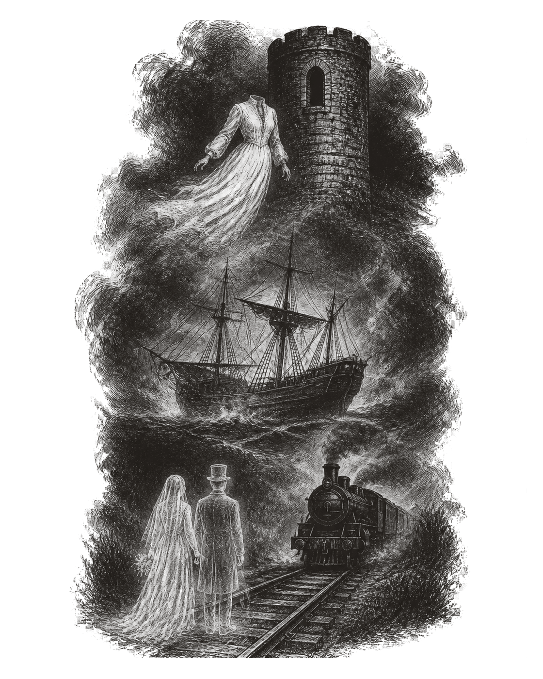 Ilustración de Breves historias famosas de fantasmas